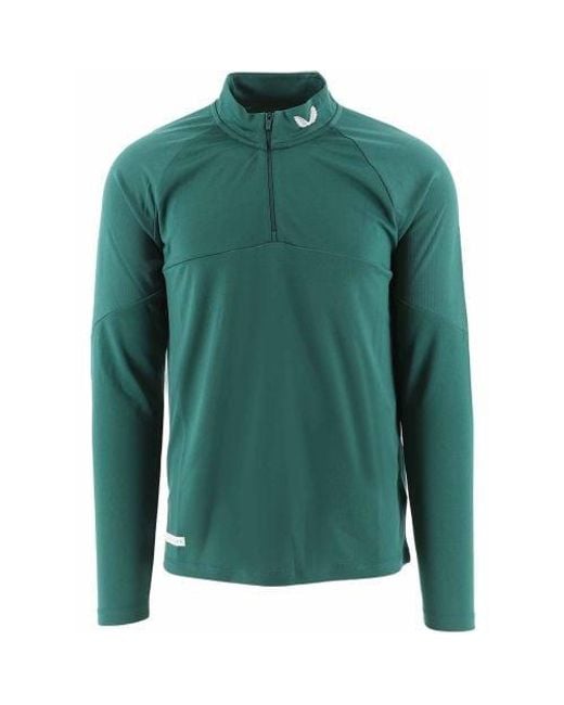 Castore Green Jasper Performance Quarter Zip Sweatshirt for men