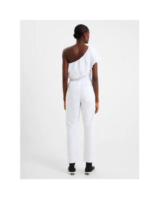French Connection White Linen Alania Lyocell Blend Trousers