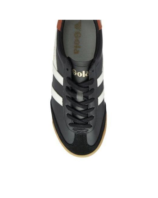 Gola Black Off Moody Torpedo Leather Trainer