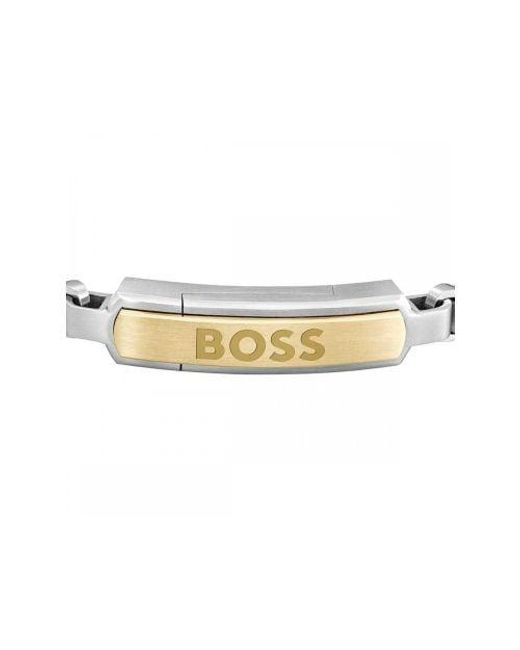 Boss Metallic Two-Tone Devon Bracelet for men