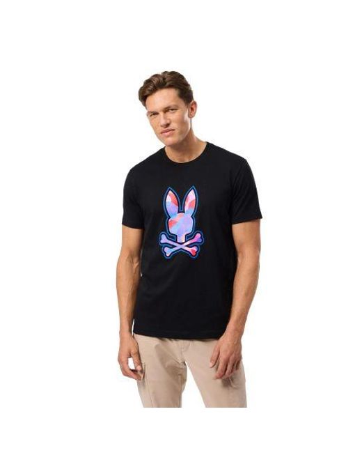 Psycho Bunny Black Kent Graphic T-Shirt for men