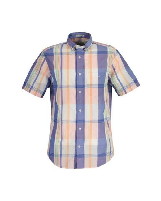 Gant Blue Eggshell Indian Madras Shirt for men