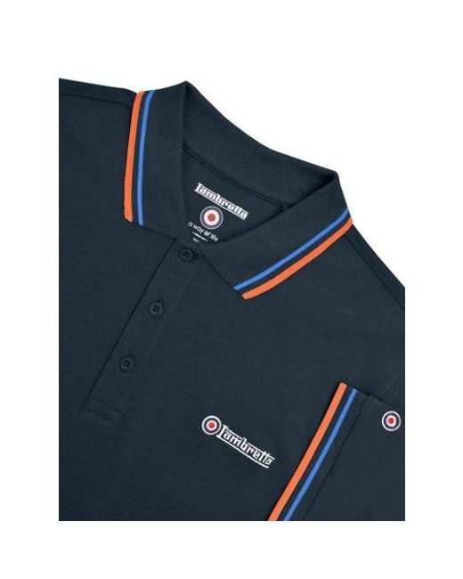 Lambretta Blue Twin Tipped Polo Shirt for men