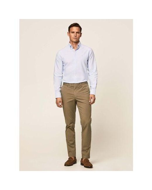 Hackett White Sky Washed Oxford Shirt for men
