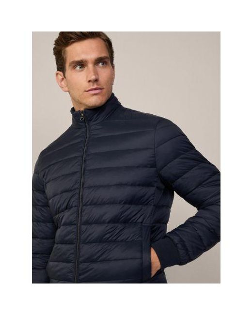 Hackett Blue Midnight Ultra Lightweight Moto Jacket for men