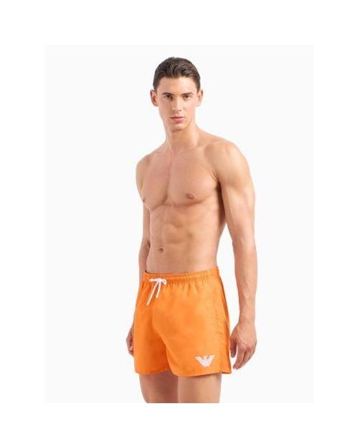 Emporio Armani Orange Eagle Logo Swim Short for men
