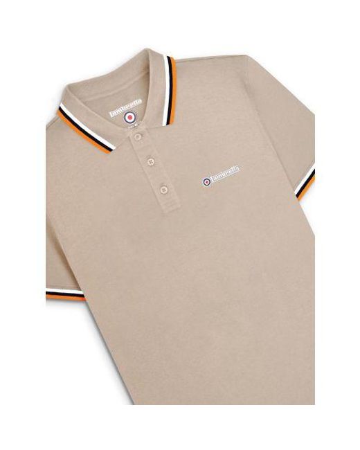 Lambretta Natural Cashew Triple Tipped Polo Shirt for men