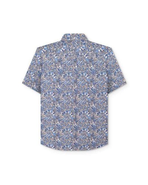Lambretta Blue Paisley Short Sleeve Shirt for men