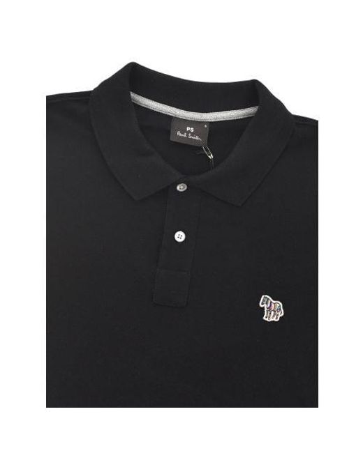 Paul Smith Black Short Sleeve Zebra Polo Shirt for men