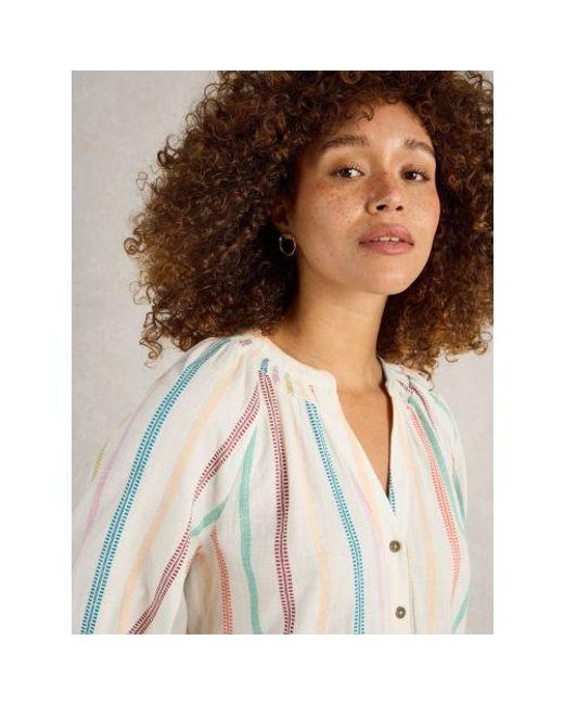 White Stuff Natural Gilly Stripe Jacquard Top