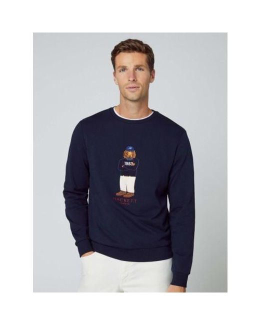 Hackett Blue Harry Logo Crew Neck Sweatshirt for men