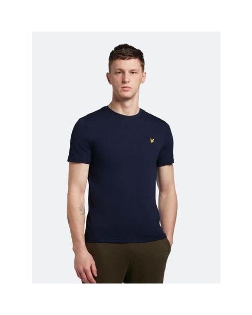 Lyle & Scott Blue Dark Plain T-Shirt for men