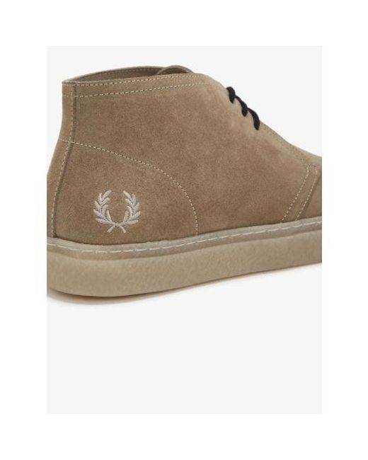 Fred Perry Gray Warm Hawley Suede Trainer for men
