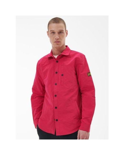 Barbour Red Fuchsia Link Overshirt for men