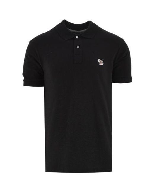 Paul Smith Black Short Sleeve Zebra Polo Shirt for men