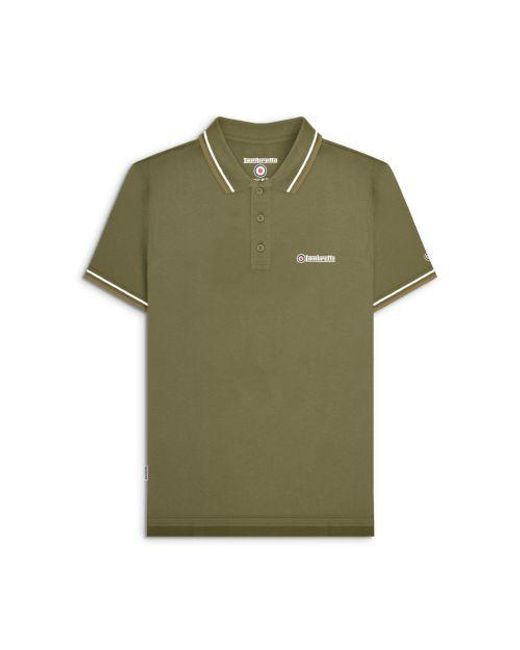 Lambretta Green Khaki Twin Tipped Polo Shirt for men