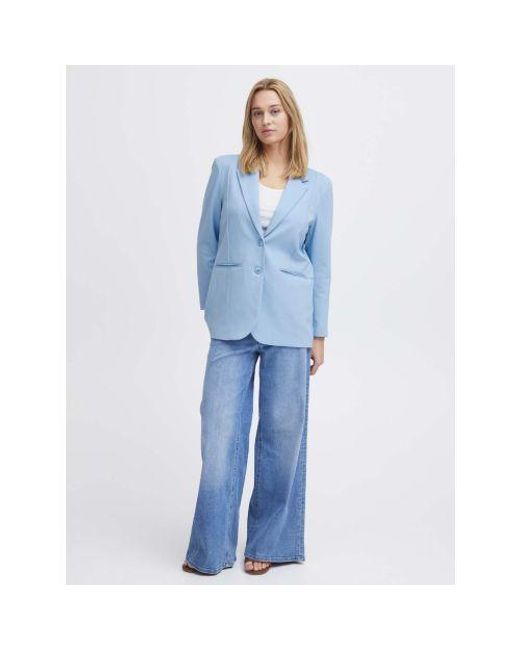 Ichi Blue Della Robbia Kate Oversized Blazer