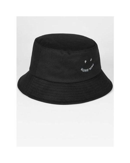 Paul Smith Black Happy Bucket Hat for men