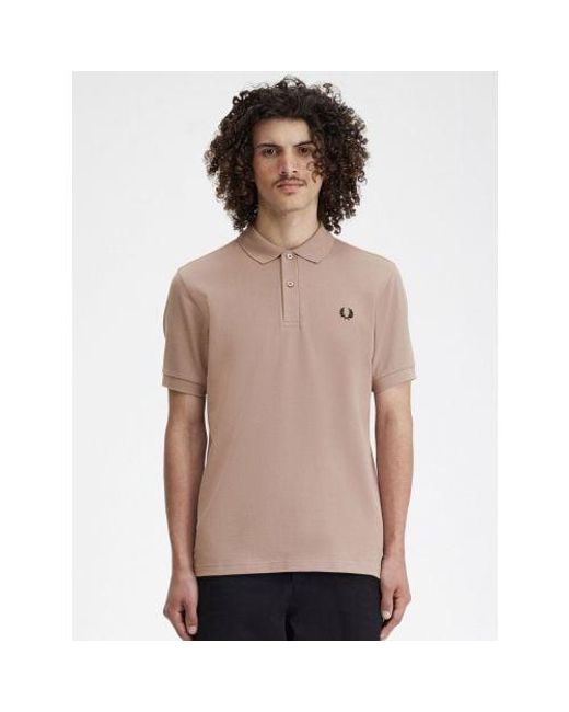 Fred Perry Pink Dark Plain Polo Shirt for men
