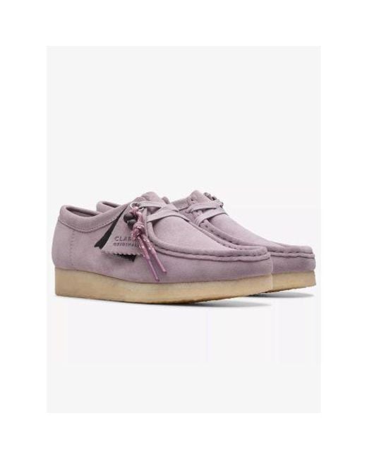 Clarks Purple Mauve Suede Wallabee Shoe
