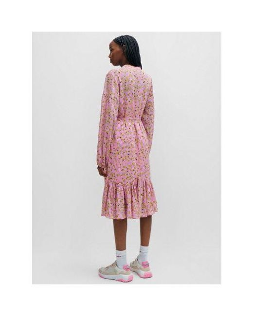 HUGO Pink Floral Print Kawarda-1 Dress