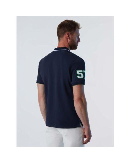 North Sails Blue Embroidered Polo Shirt for men