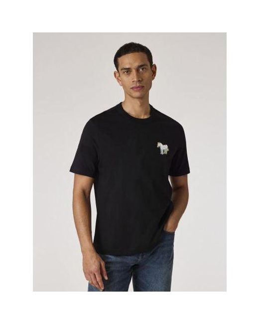 Paul Smith Black Regular Fit Zebra Puff T-Shirt for men