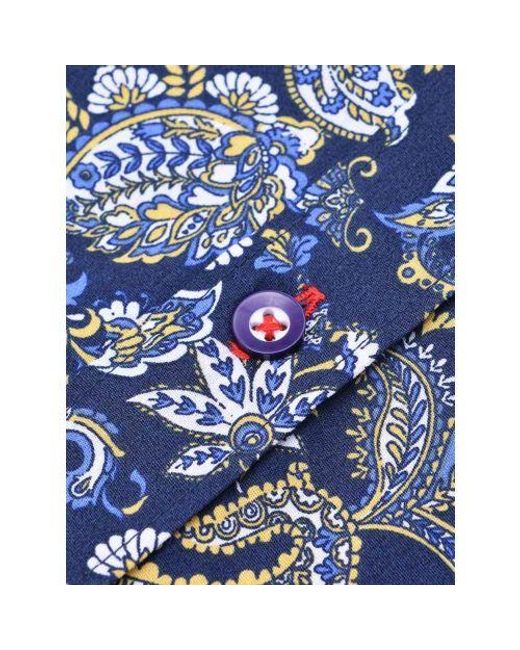 Lambretta Blue Paisley Short Sleeve Shirt for men
