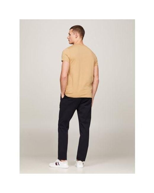 Tommy Hilfiger Brown Classic Khaki Stretch Slim Fit T-Shirt for men