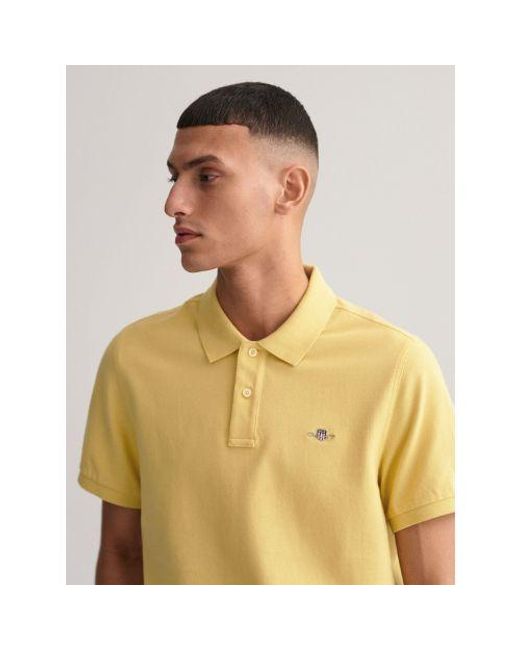 Gant Yellow Dusty Regular Fit Shield Polo Shirt for men