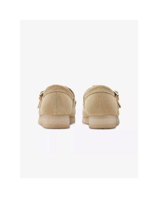 Clarks White Maple Wallabee T Bar Shoe