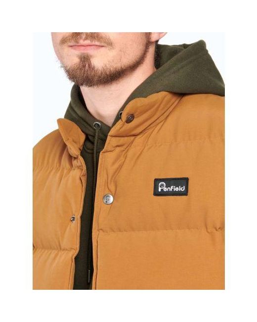 Penfield Brown Rubber Outback Gilet for men
