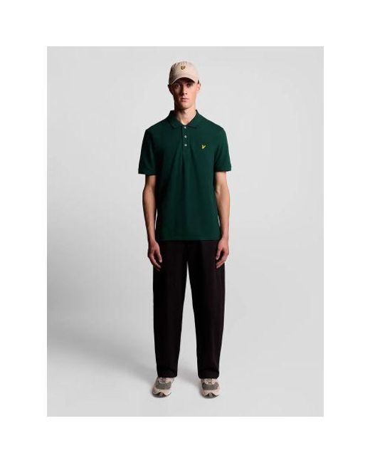 Lyle & Scott Green Dark Plain Polo Shirt for men
