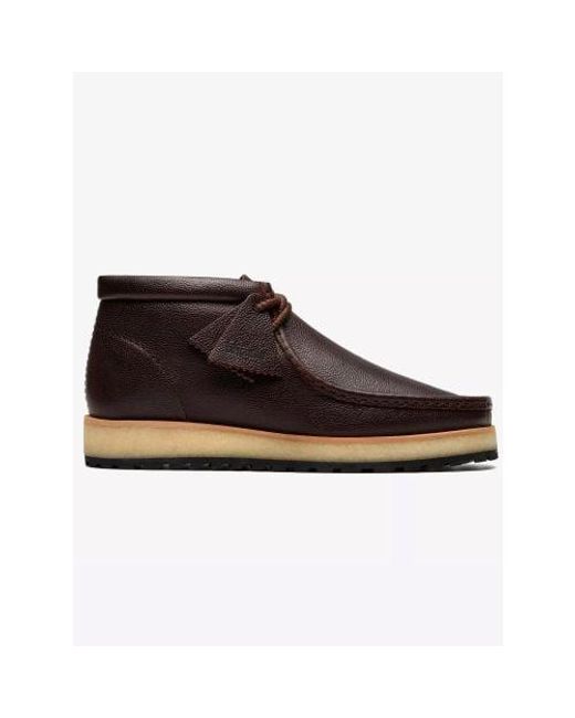 Clarks Brown Scotch Grain Wallabee Scout Boot for men