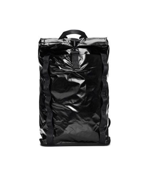 Rains Black Sibu Rolltop Backpack for men