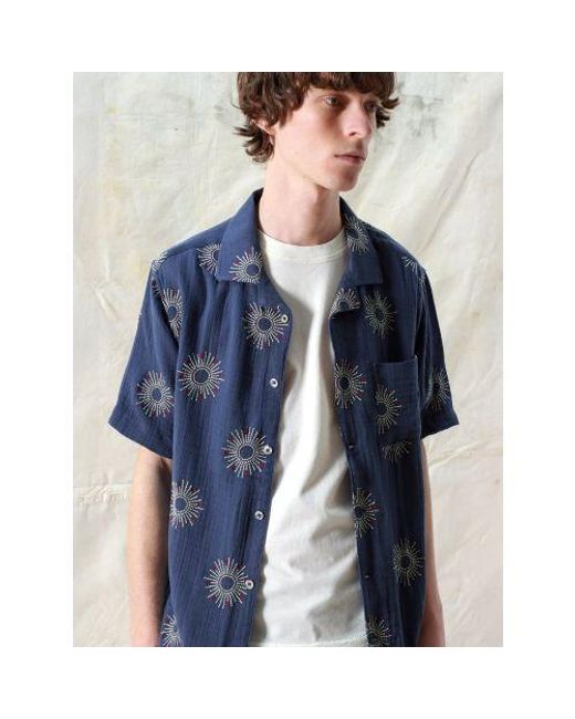 Far Afield Blue Iris Stachio Shirt for men