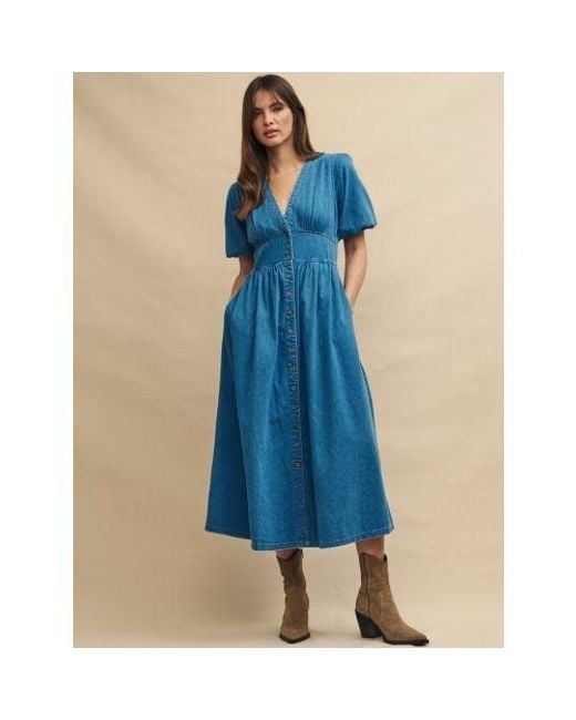 Nobody's Child Blue Denim Starlight Midi Dress
