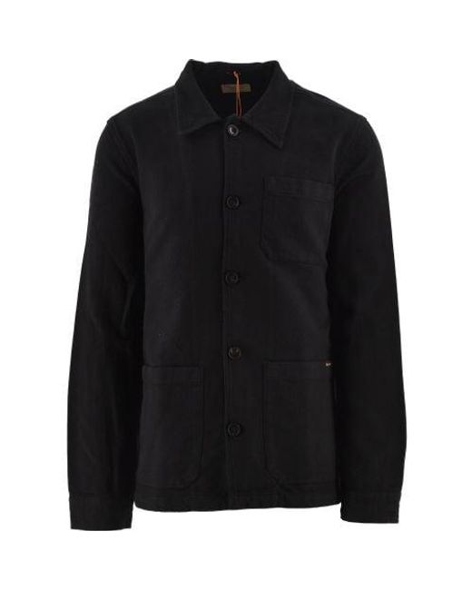Nudie Jeans Black Barney Worker Jacket for men