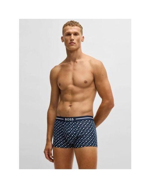 Boss Blue Assorted 3-Pack Bold Design Trunk for men