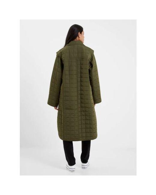 French Connection Green Night Aris Quilt Coat