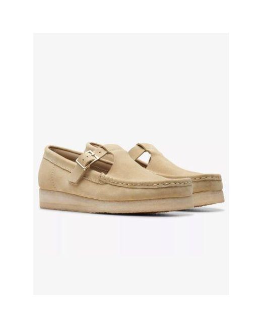 Clarks White Maple Wallabee T Bar Shoe