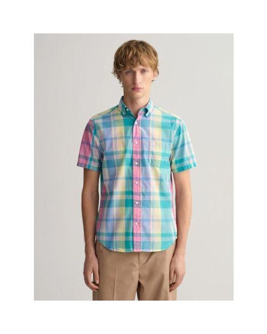 Gant Blue Perky Colorful Madras Shirt for men