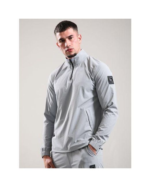 Marshall Artist Gray Monument Lennox Quarter Zip Track Top for men