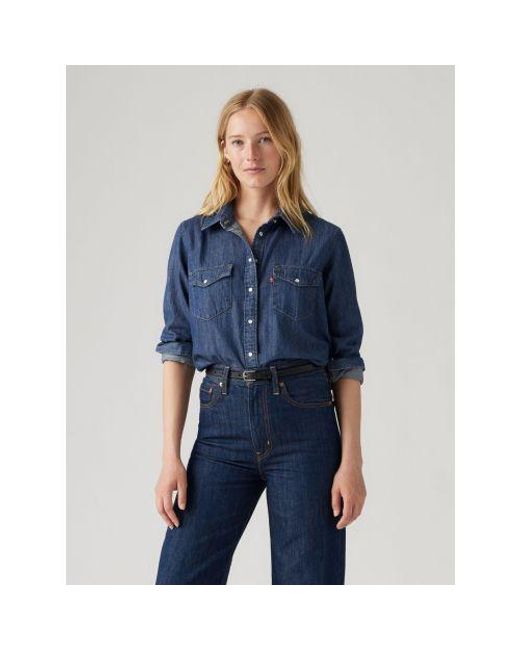Levi's Blue Air Space 3 Iconic Western Top