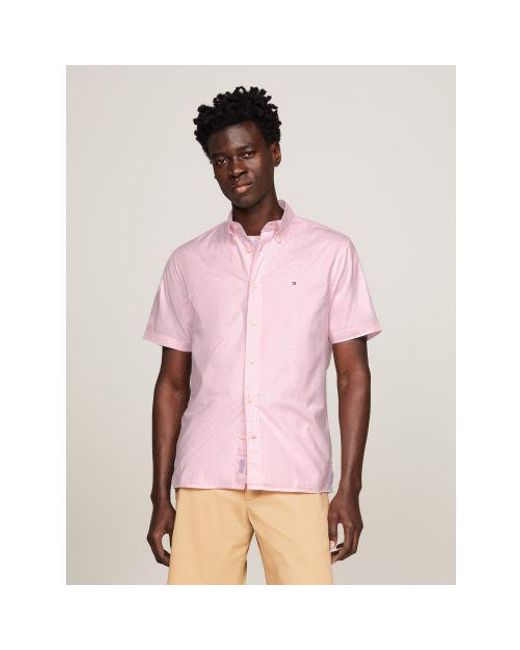 Tommy Hilfiger Pink Light Flex Poplin Regular Shirt for men