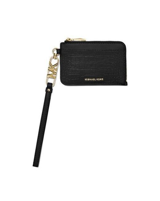 Michael Kors Black Half Zip Card Case