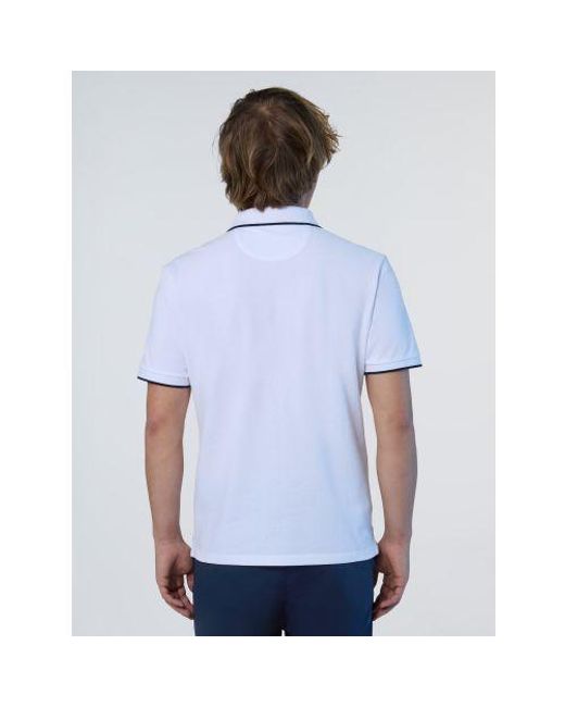 North Sails White Striped Polo Shirt for men