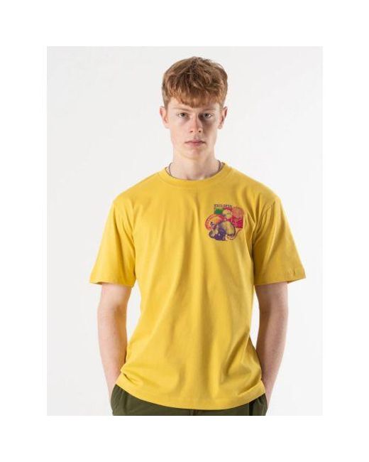 Hikerdelic Yellow Washed Sporeswear T-Shirt for men