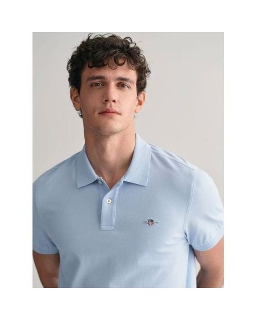 Gant Blue Dove Regular Fit Shield Polo Shirt for men