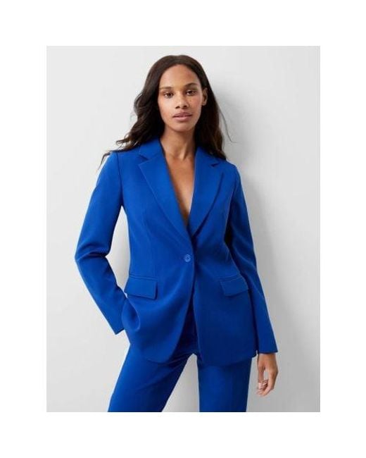 French Connection Blue Cobalt Echo Single Breasted Blazer Jacket
